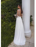 Double Straps Ivory Chiffon Open Back Sexy Wedding Dress